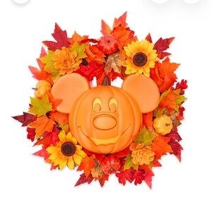 NEW 2025 Disney Parks Halloween Mickey Mouse Pumpkin Wreath Light Up In Box